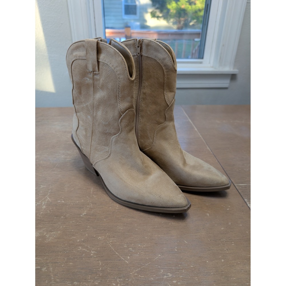 Universal Threads Women Tan Western Ankle Boots‎ festival Pointed Toe Size 9.5